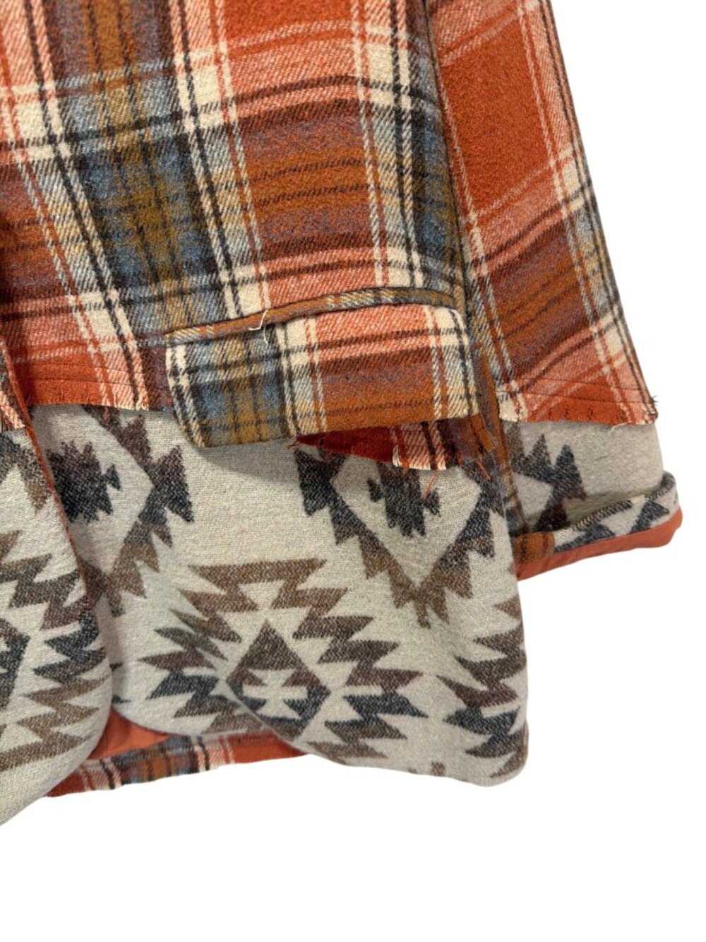 Miss Me Mixed Print Plaid & Aztec Patchwork Blazer Jacket - Medium - Picture 7 of 10